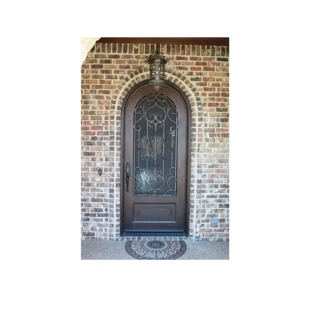 Arched Single Wrought Iron Door Scroll Design EL1272 MCD