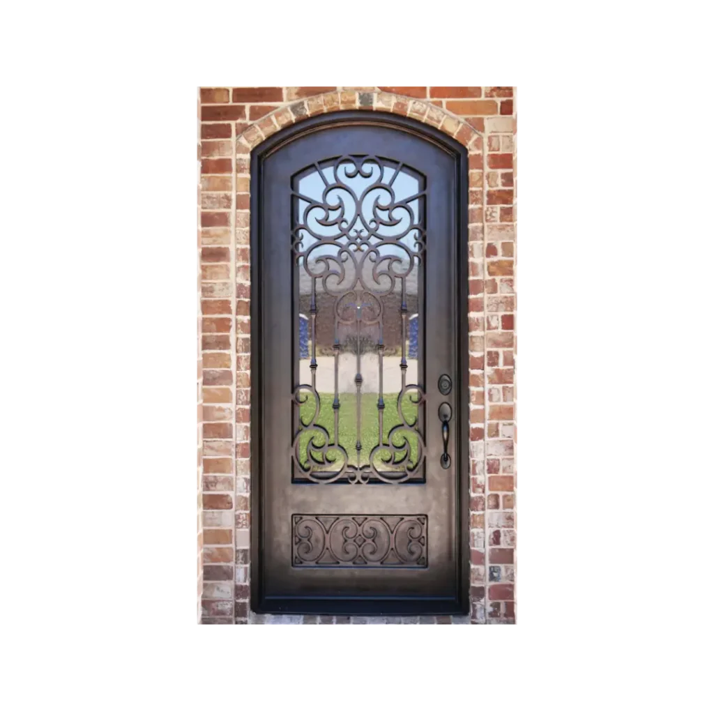 Classic Arched Wrought Iron Door Scroll Grille EL1273 MCD