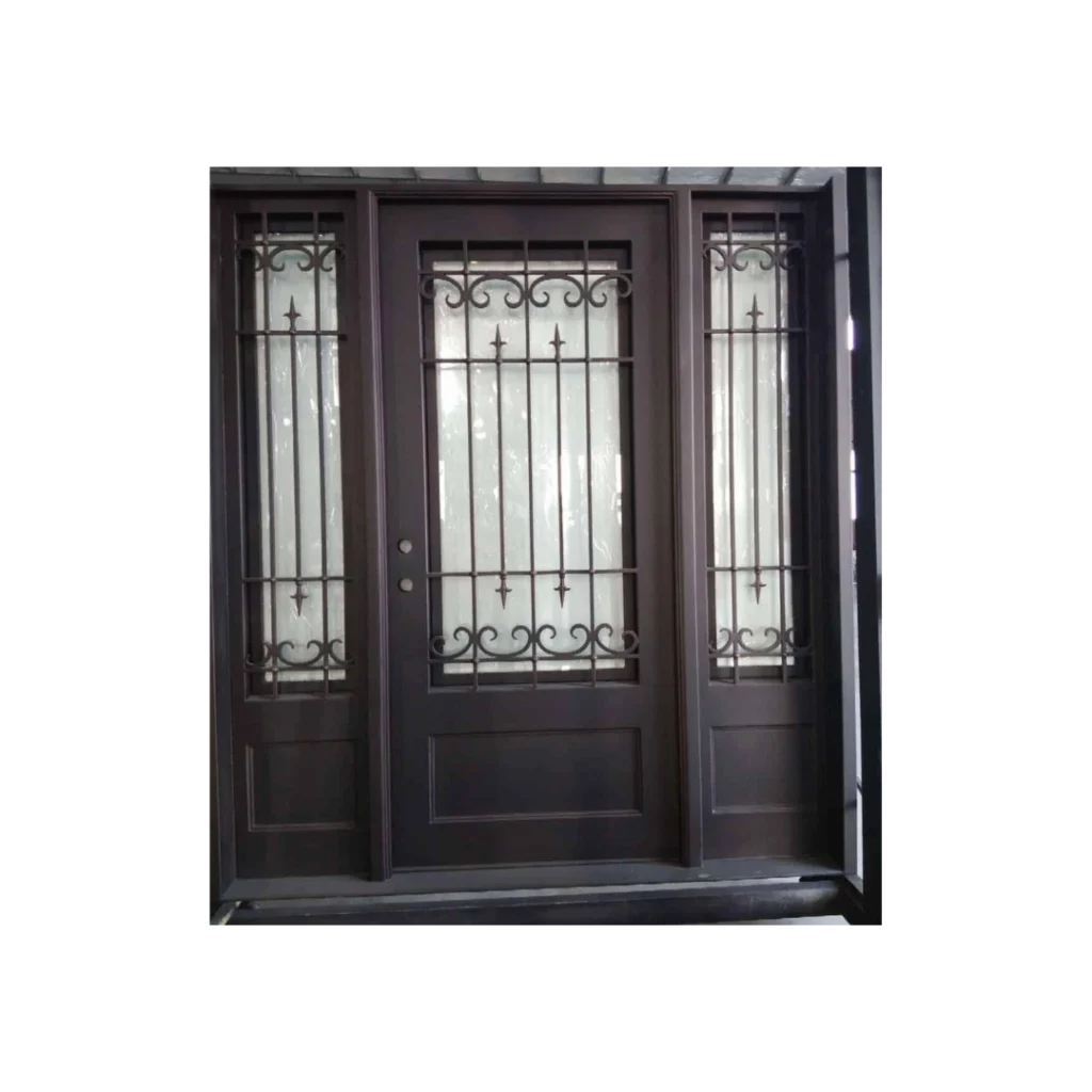 Classic wrought iron door with matching sidelights – EL1341 MCD