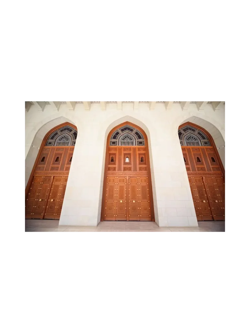 Grand wooden church door EX7016 MCD with carved symmetrical panels