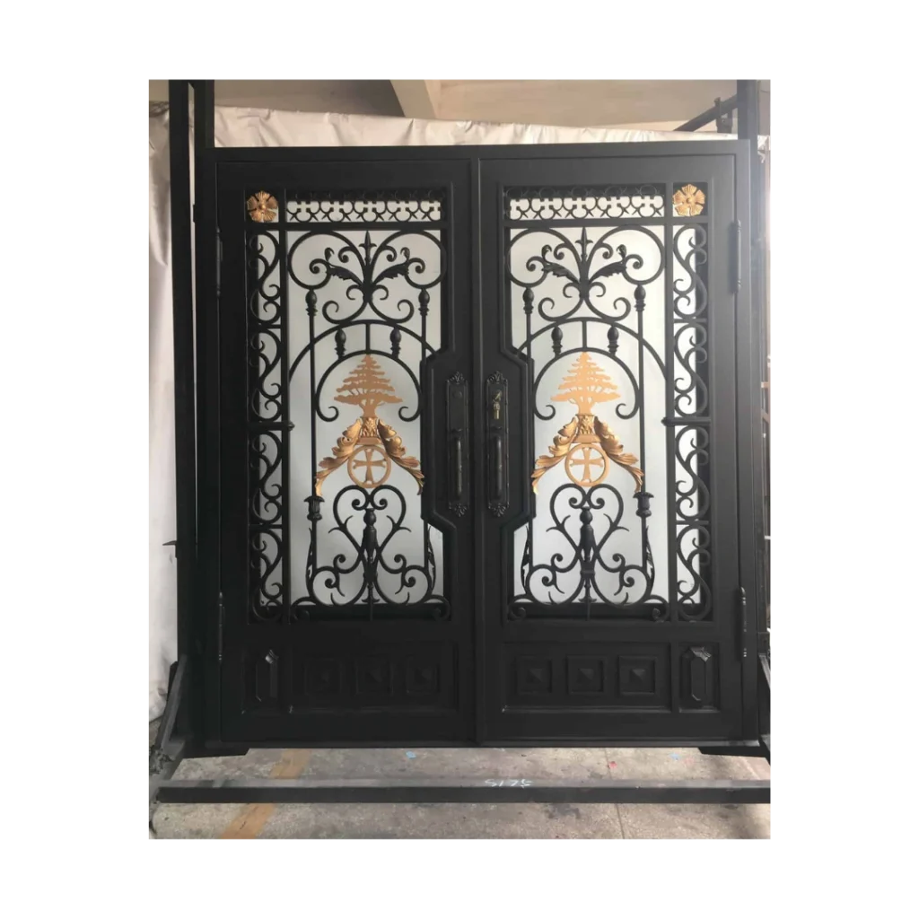 Ornate gold scroll wrought iron door EL1232 MCD